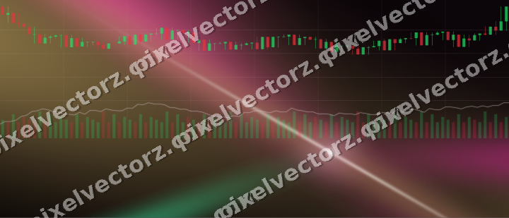 Glowing neon chart background in magenta and pink