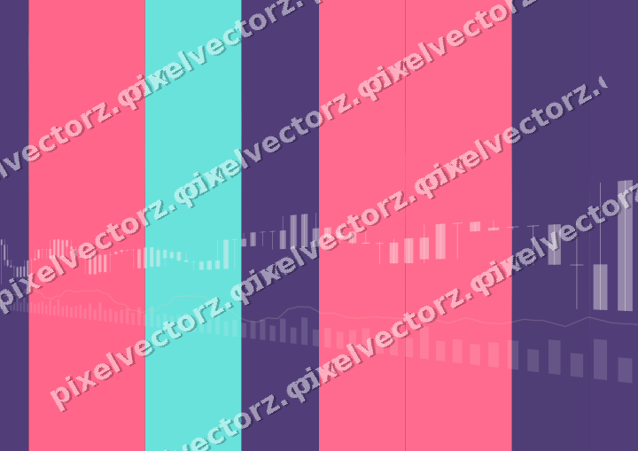 Glowing neon chart background in pink and amber