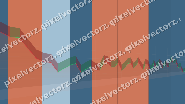 Glowing neon chart background in orange and cyan