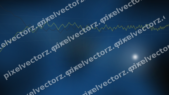 Glowing neon chart background in blue and yellow