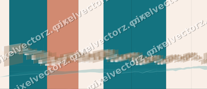 Glowing neon chart background in teal and orange
