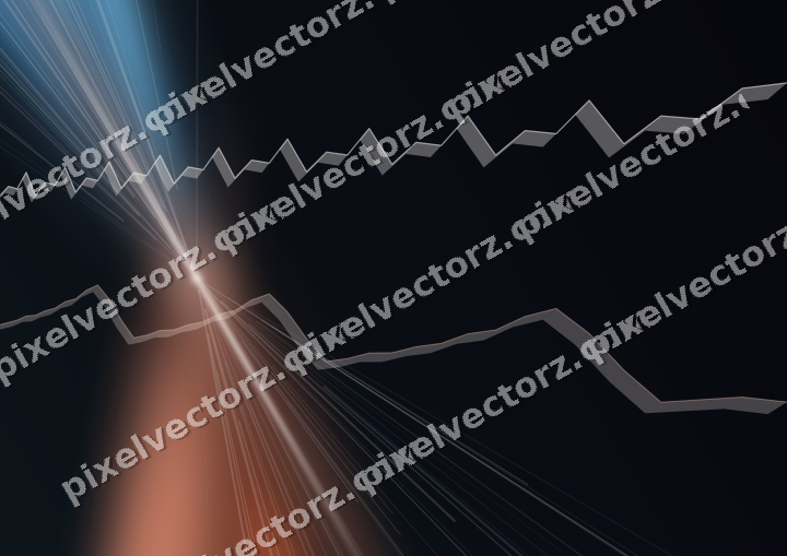 Glowing neon chart background in orange and cyan