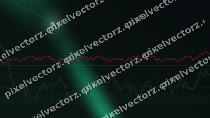 Glowing neon chart background in green and red