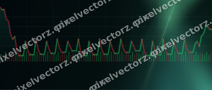 Glowing neon chart background in green and teal