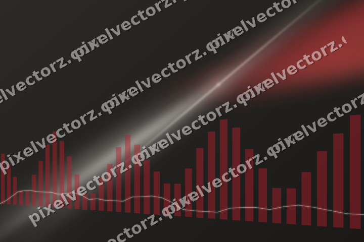 Glowing neon chart background in red and pale amber