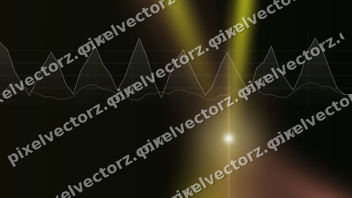 Glowing neon chart background in yellow and red