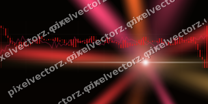 Glowing neon chart background in red and orange