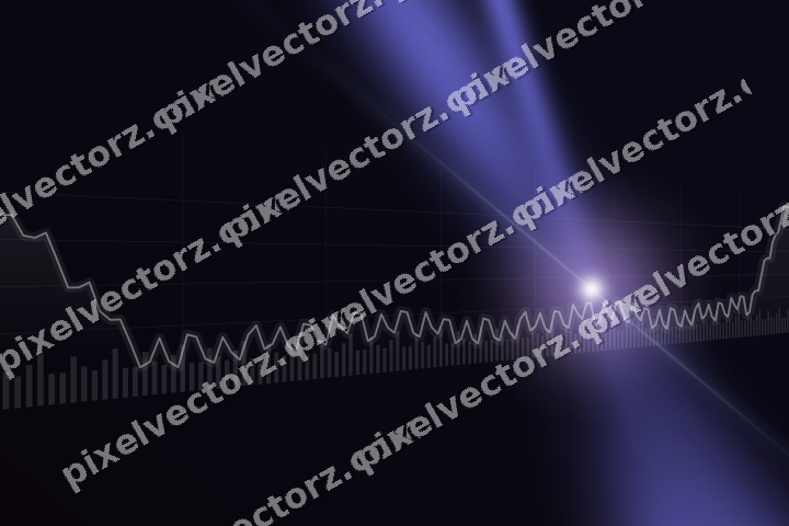 Glowing neon chart background in purple and blue