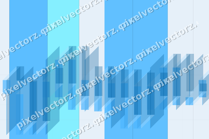 Glowing neon chart background in cyan and blue