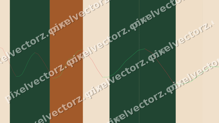 Soft pastel chart background in dark green and orange