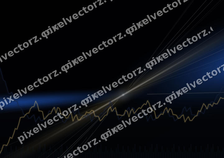 Glowing neon chart background in blue and amber