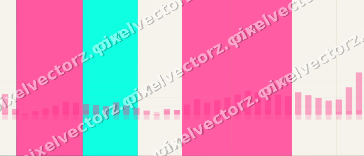 Glowing neon chart background in pink and orange