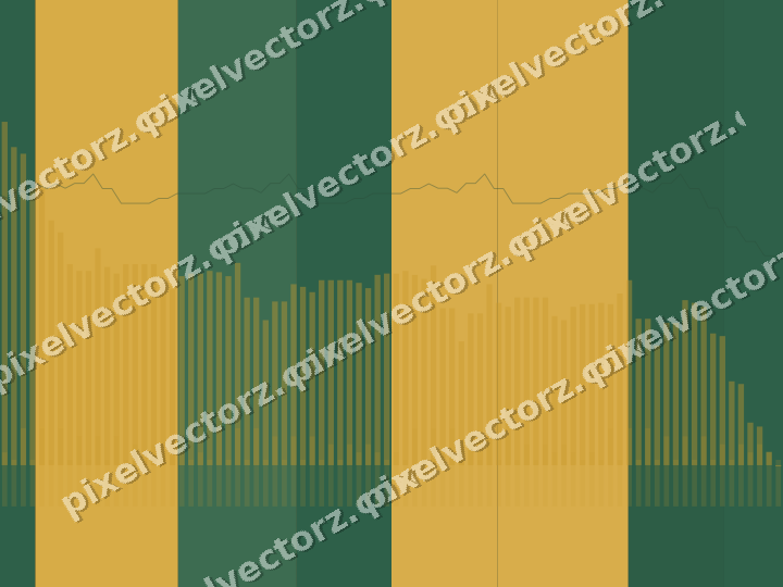 Glowing neon chart background in amber and dark green