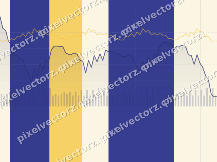 Glowing neon chart background in blue and amber