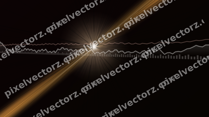 Glowing neon chart background in orange and amber