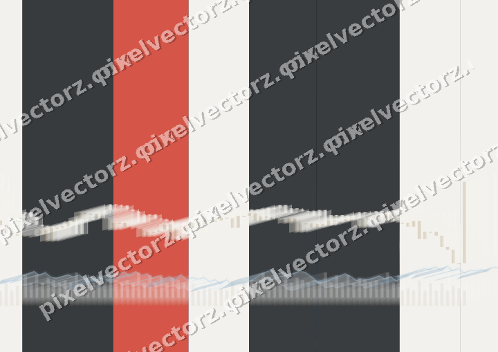Glowing neon chart background in blue and red