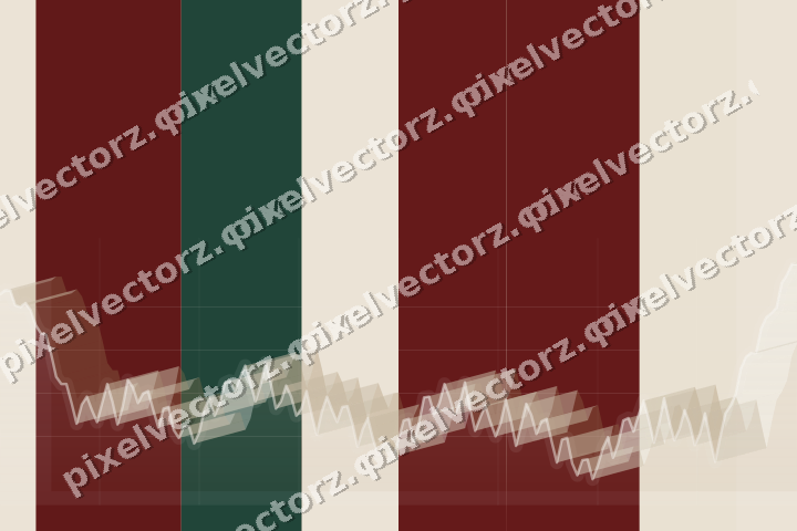 Soft pastel chart background in dark red and dark green