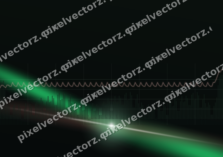 Glowing neon chart background in green and red