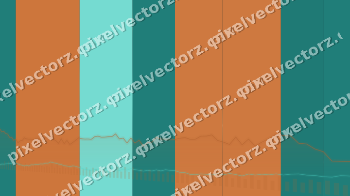 Glowing neon chart background in orange and teal