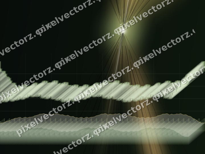 Glowing neon chart background in lime and yellow