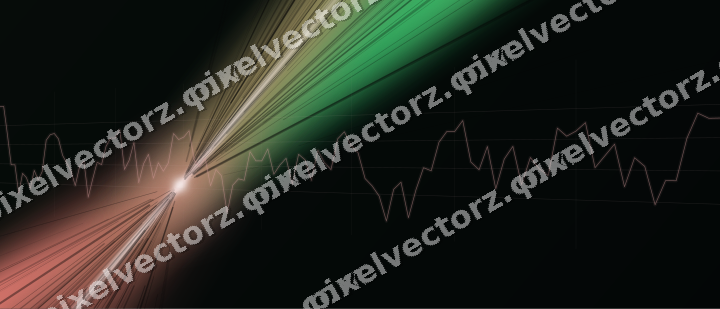Glowing neon chart background in red and green