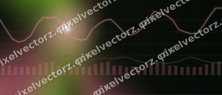 Glowing neon chart background in pink and lime