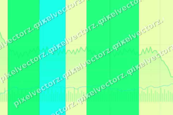 Glowing neon chart background in green and lime