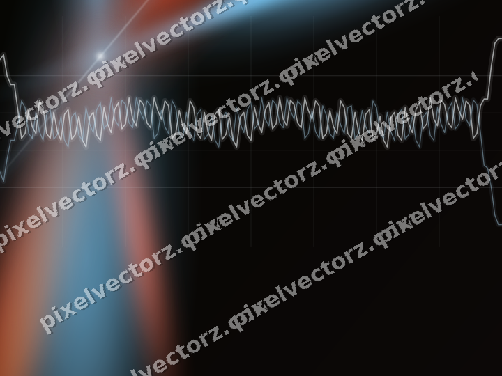 Glowing neon chart background in cyan and red