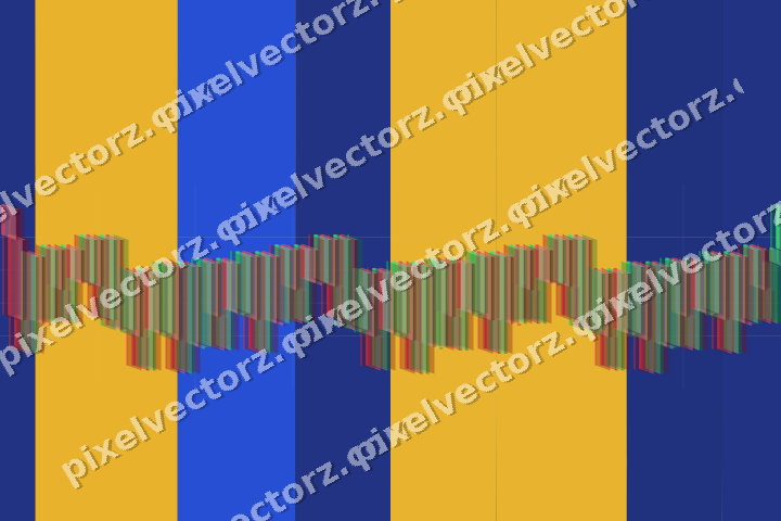 Glowing neon chart background in amber and blue