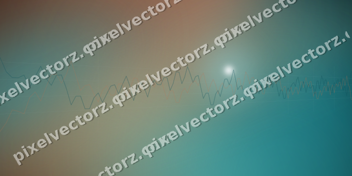 Glowing neon chart background in teal and orange