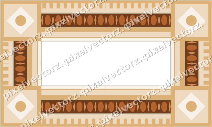 Decorative picture frame border in dark green with step band