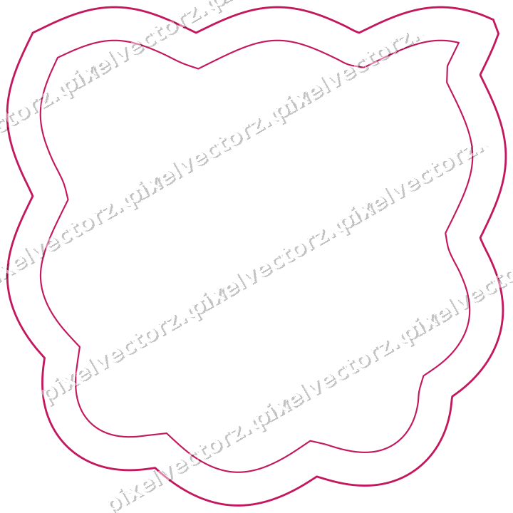 Decorative line art frame in lime and pink with shield