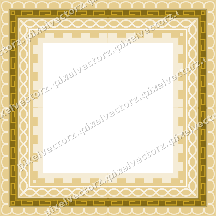 Decorative picture frame border in dark green with arcade frieze