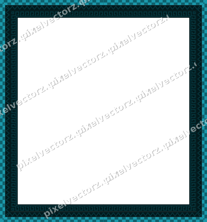Decorative picture frame border in amber and dark teal with zigzag