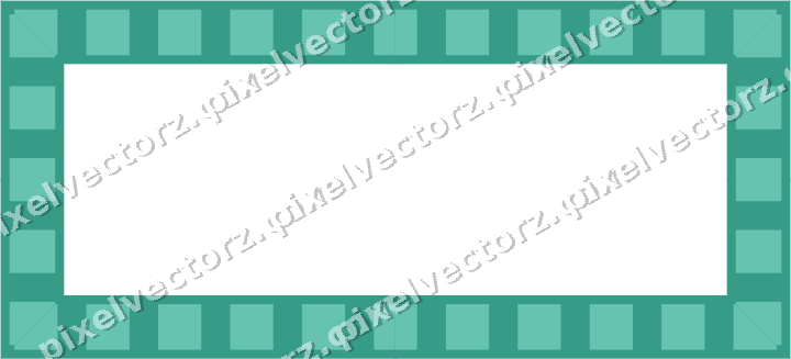 Decorative picture frame border in green and teal with dentil