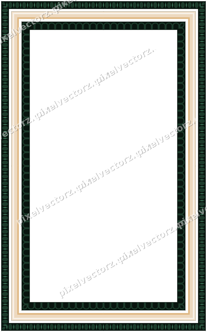 Decorative picture frame border in dark green with egg and dart