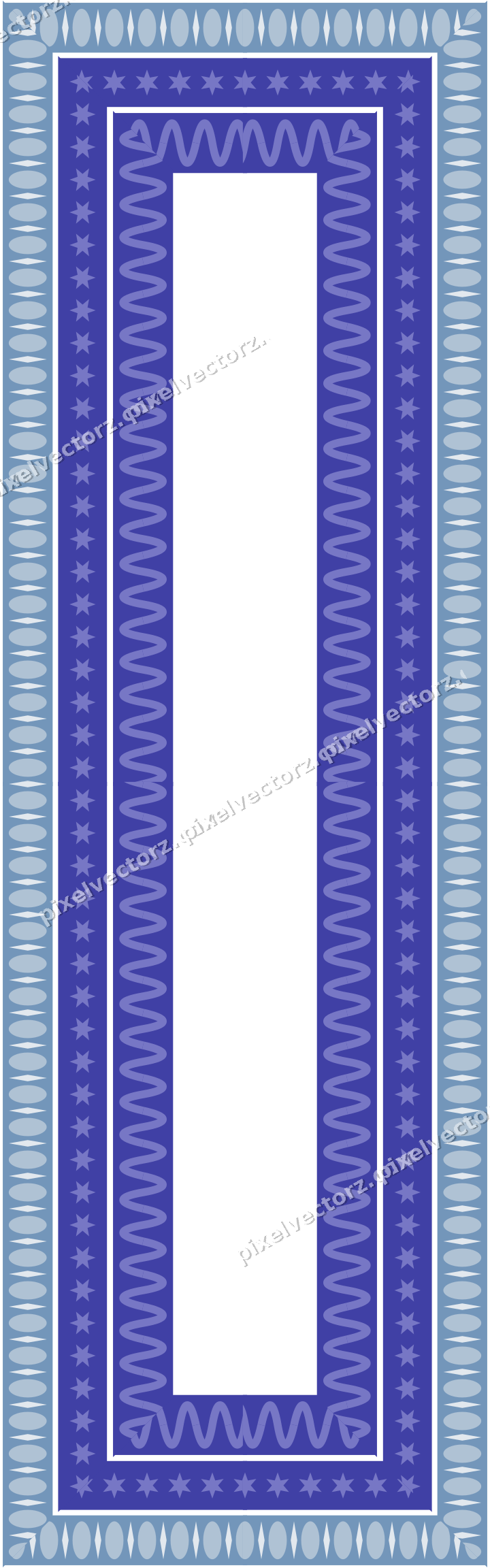Decorative picture frame border in purple and blue with egg and dart