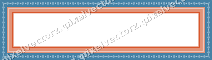Decorative picture frame border in orange and cyan with bead and reel