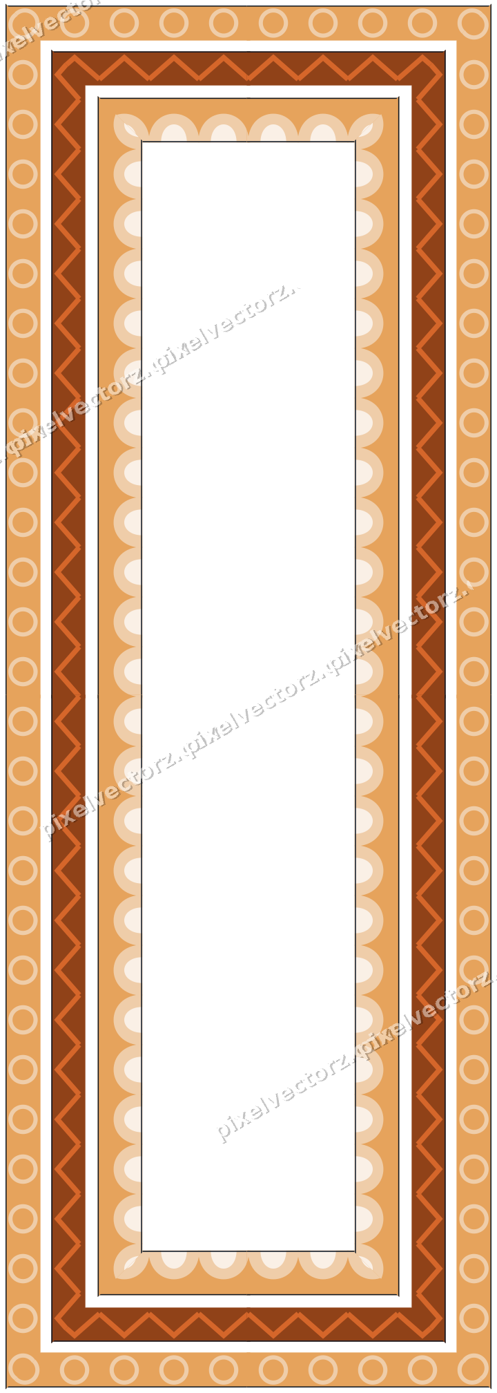 Decorative picture frame border in dark blue with ring chain