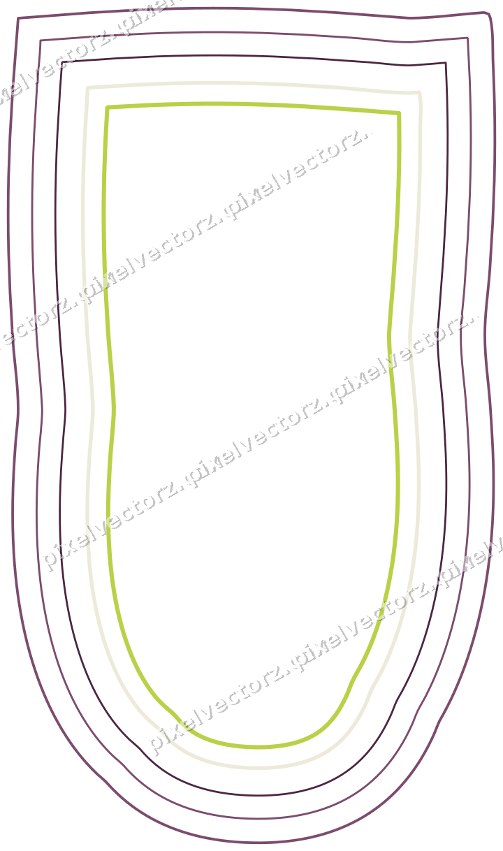 Decorative line art frame in dark magenta and lime with shield