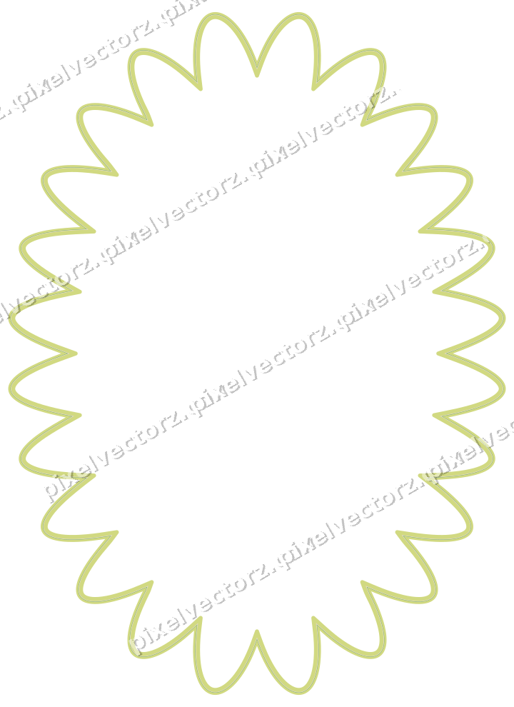 Decorative line art frame in lime and yellow with oval
