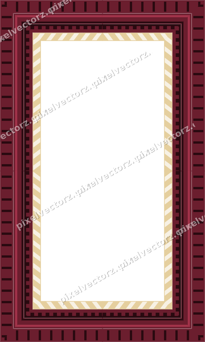 Decorative picture frame border in dark pink and red with step band