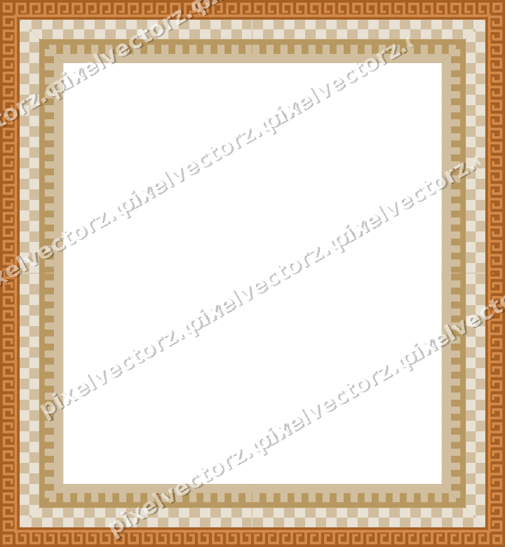 Decorative picture frame border in orange and amber with greek key