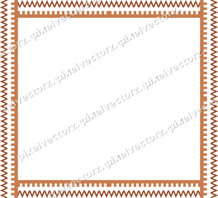 Decorative picture frame border in orange and blue with step band