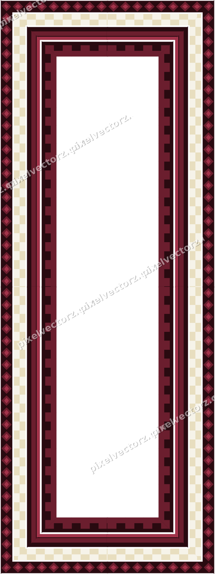 Decorative picture frame border in dark pink and red with diamond band