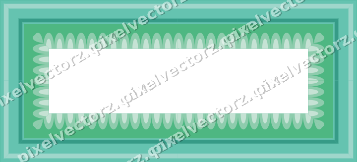 Decorative picture frame border in green and teal with scale band