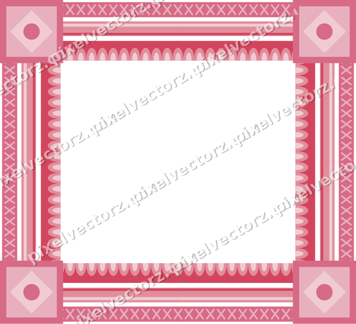 Decorative picture frame border in pale pink with cross band