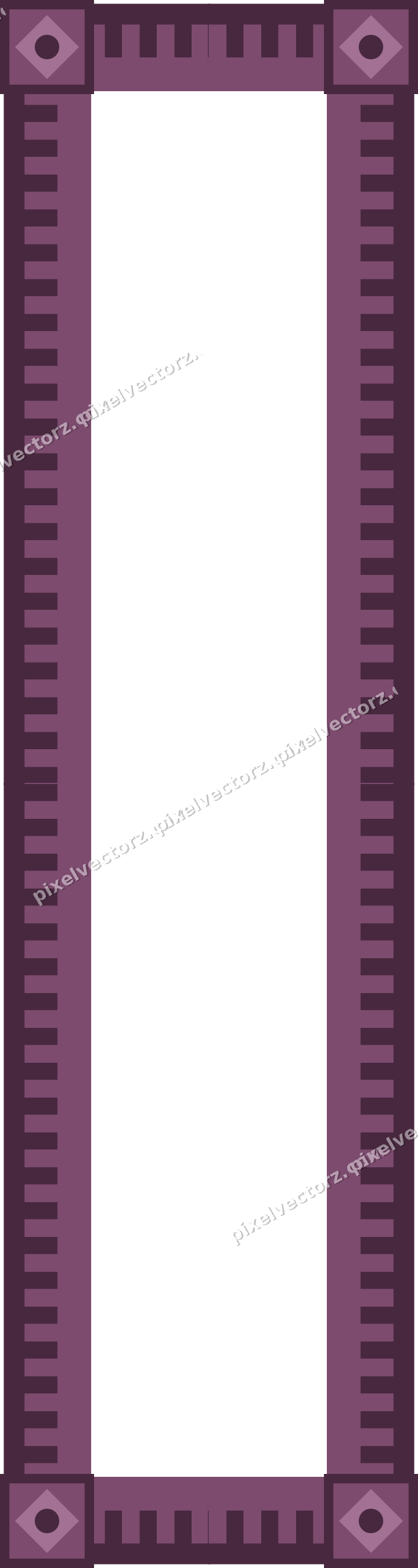 Decorative picture frame border in dark magenta with step band