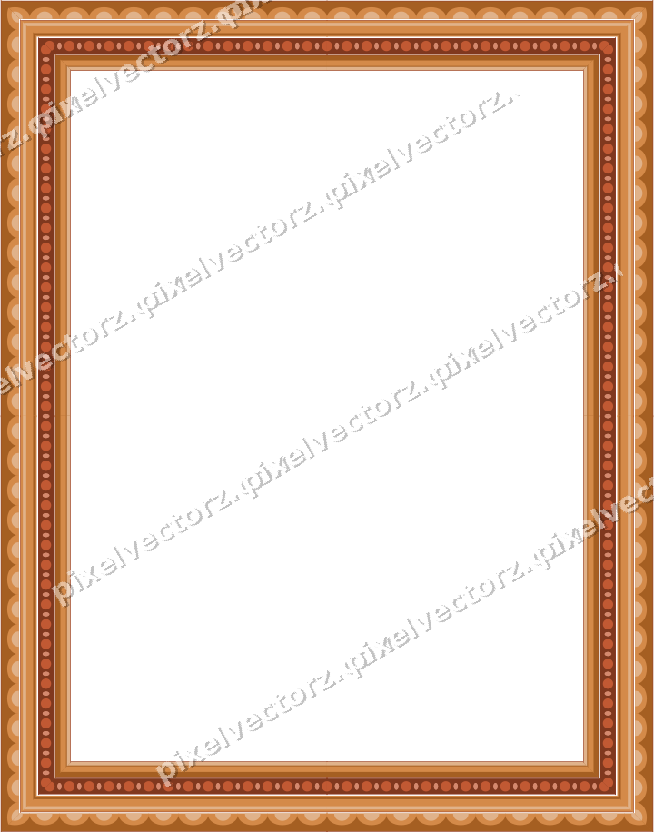 Decorative picture frame border in orange and amber with bead and reel