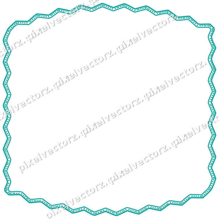 Decorative line art frame in orange and teal with label plaque